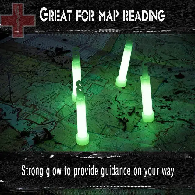 Alt view image 3 of 7 - Emergency 10 Ultra Bright Green Glow Sticks - Individual Packed With Lanyard - For Camping Survival - Glow Lights for Blackouts, Hurricane and Storms- 6 Inch Chem Light Sticks with 12 Hour Duration