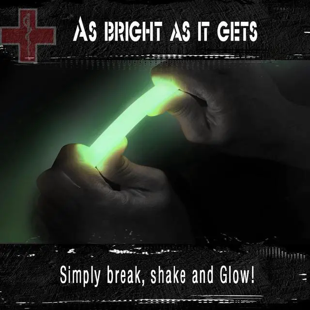 Alt view image 6 of 7 - Emergency 10 Ultra Bright Green Glow Sticks - Individual Packed With Lanyard - For Camping Survival - Glow Lights for Blackouts, Hurricane and Storms- 6 Inch Chem Light Sticks with 12 Hour Duration