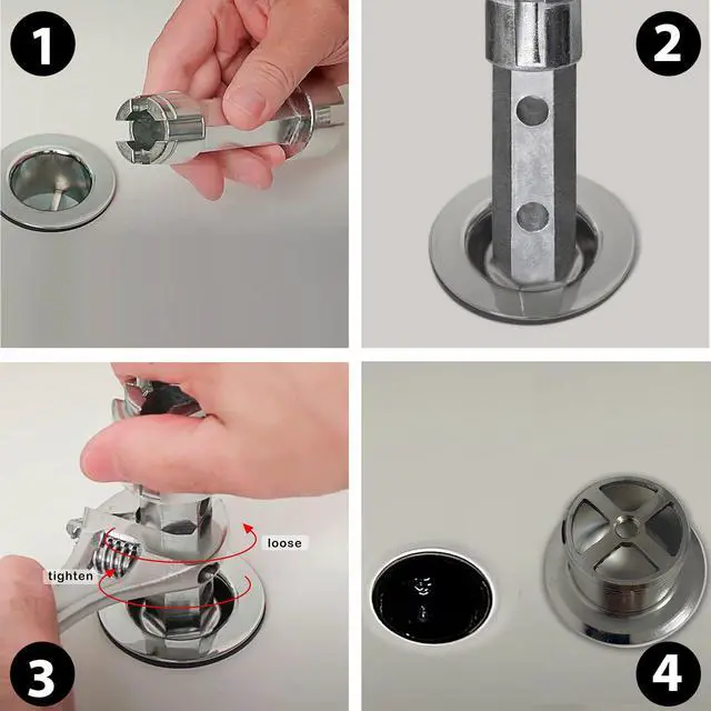 Alt view image 5 of 7 - Tub Drain Remover Wrench Removal Tool Dual Ended Dumbell for Bath Drains Heavy Duty Aluminum