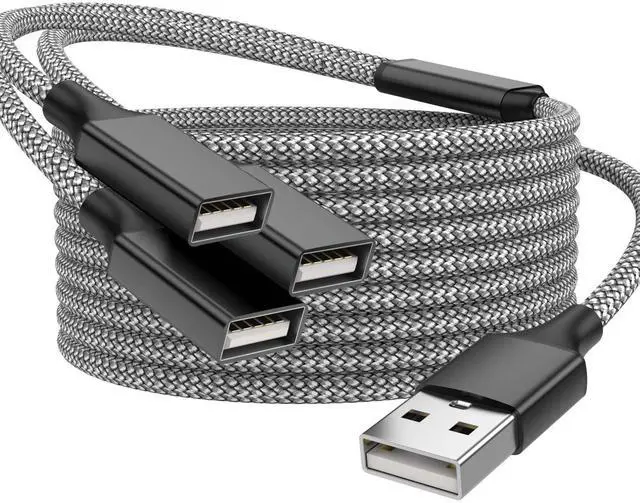 Main image of USB Splitter, 3.3FT USB A Male to 3 Female Extension Cable, Black