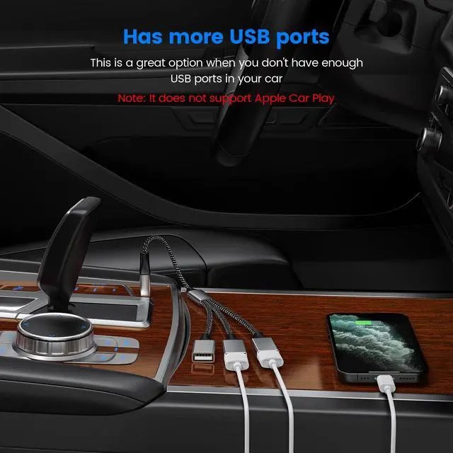 Alt view image 5 of 6 - USB Splitter Cable, 3 in 1 USB A Male to 3 Female Y-Cable Braided, Durable, Fast Data Transfer for Keyboard, Mouse, Flash Drive, Printer, LED Lights, Car, Laptop Plug & Play