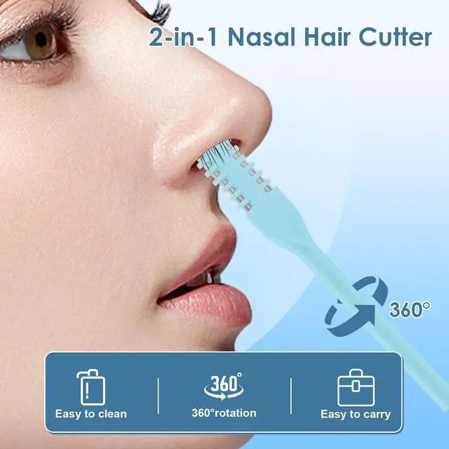 Alt view image 4 of 6 - 10Pcs 2-in-1 Nose Hair Trimmer, Nasal Hair Cutter, Double Sided Nose Hair Cutter, Portable 360° Rotating Manual Nose Hair Trimmer for Men and Women, Colorful