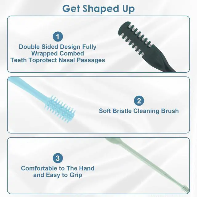Alt view image 5 of 6 - 10Pcs 2-in-1 Nose Hair Trimmer, Nasal Hair Cutter, Double Sided Nose Hair Cutter, Portable 360° Rotating Manual Nose Hair Trimmer for Men and Women, Colorful