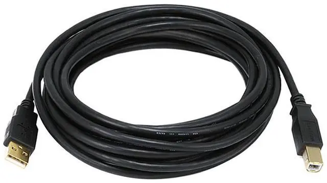 Alt view image 4 of 6 - 15-Feet USB 2.0 A Male to B Male 28/24AWG Cable (Gold Plated) (105440)