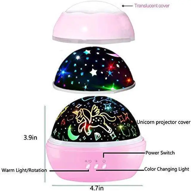 Alt view image 7 of 7 - Unicorn Toys for 3-8 Year Old Girls,Star Projection Cute Kids Toys for 3-9 Year Olds Girl 2 in 1 Popular Christmas Xmas Birthday Gifts for Girls Age 3-10 Year Old Toddler Girl,Kids Toys