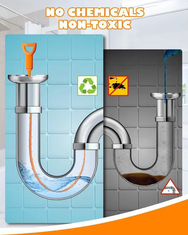 Alt view image 5 of 7 - 25 Inch Sink Snake Drain Clog Remover Tool,6 Pack Drain Cleaner Hair Clog Remover Tool, Drain Hair Remover Plumbers Snake, Drain Cleaner Sticks, Easy and Quick Unclog Sink Drain, Kitchen, Shower, tub.