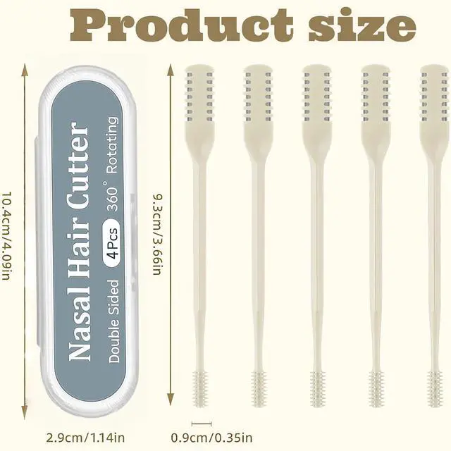Alt view image 4 of 7 - Nose Hair Trimmer 2-in-1,2026 New Double Sided Nose Trimmer.Portable 360° Rotating Manual Nasal Hair Cutter for Men and Women, Manual Hair Remover for Home Travel Essentials(Beige)