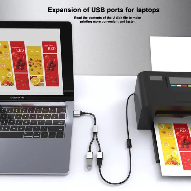 Alt view image 6 of 7 - USB A Splitter, USB A Male to 2 Female USBA Y Splitter, USB Splitter 1 in 2 Out Support Charging and Data Transfer for Printer/Keyboard/Flash Drive/PlayStation/Laptop/LED/Headsets Etc