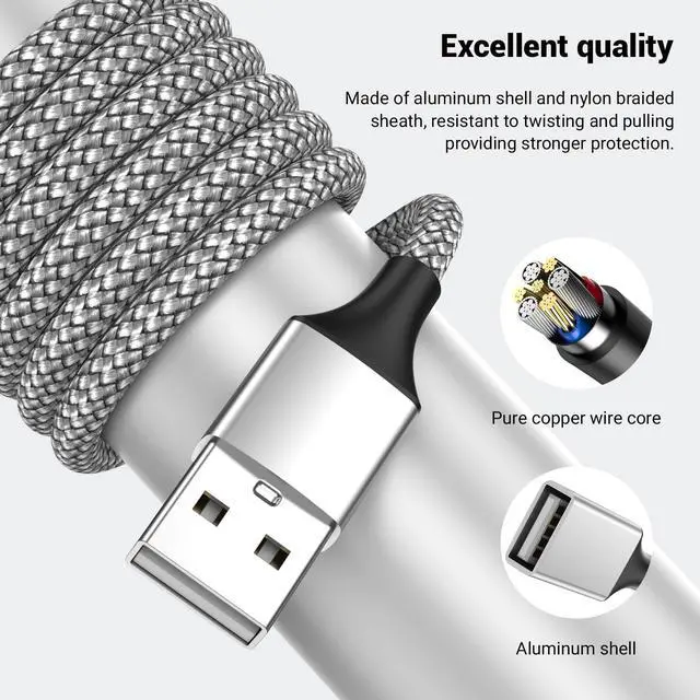 Alt view image 5 of 6 - 3.3FT USB A Male to 2 Female Y Cable, USB Y Splitter, Silver