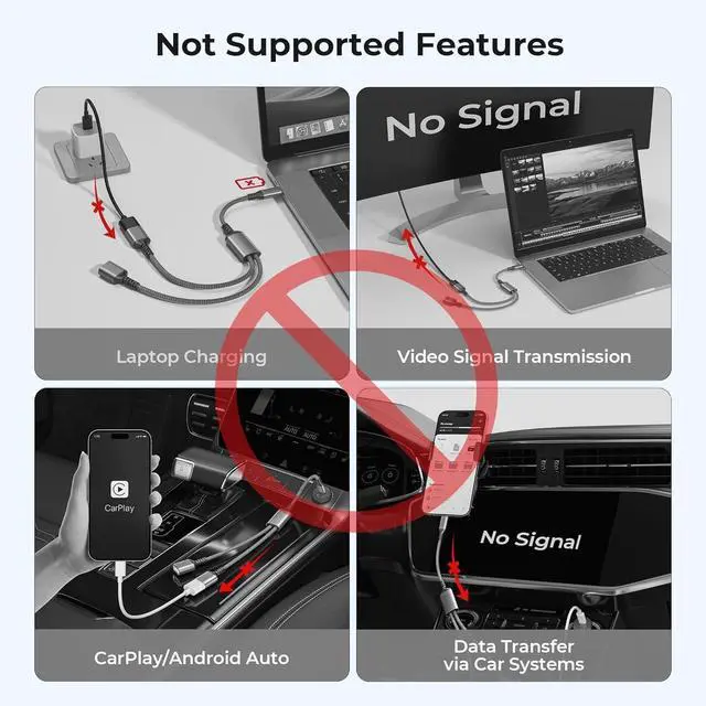 Alt view image 3 of 7 - USB C Male to Dual USB Female Cable Splitter 1FT,OTG Adapter
