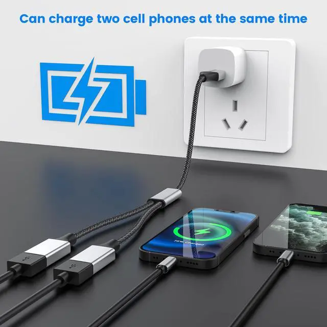 Alt view image 4 of 6 - USB Splitter 1 in 2 Out,USB A Splitter Dual USB Printer Splitter