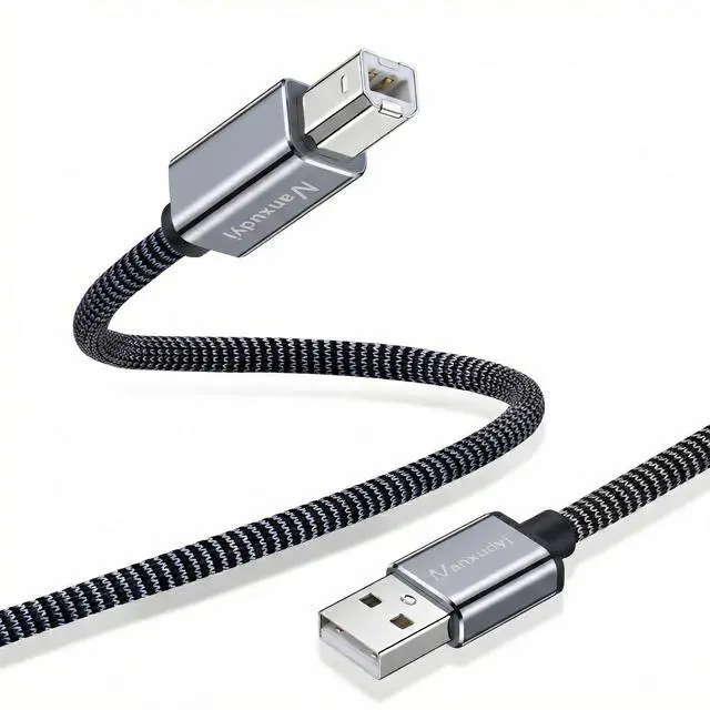 Main image of Printer Cable 3ft,USB 2.0 Type A Male to B Male Braid Cables Scanner Cord High Speed USB Printer Cable Compatible with HP,Canon, Dell,Lexmark, Xerox, Samsung and More