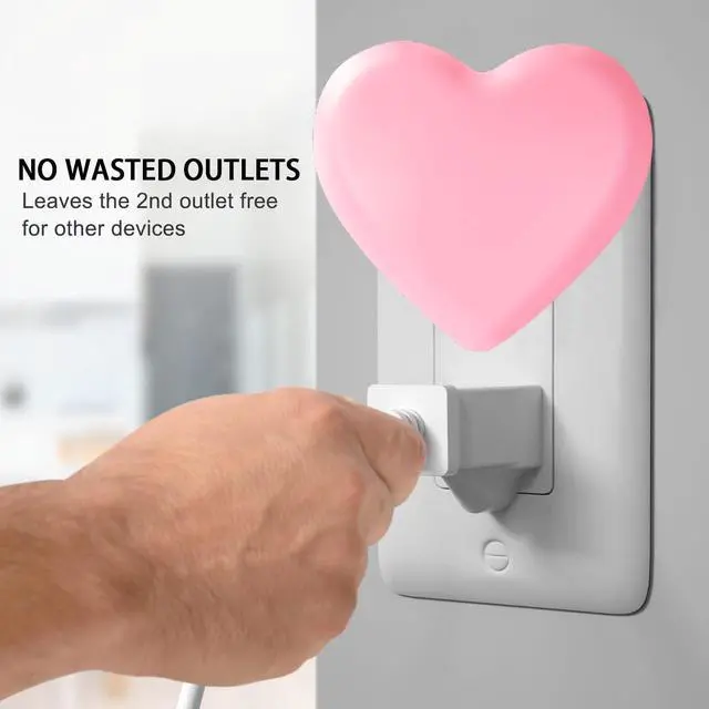 Alt view image 4 of 7 - Night Lights Plug into Wall, LED Night Light for Kids, Cute Nightlight with Auto Dusk to Dawn Sensor, LED Nightlight with Soft Warm Light for Bedroom, Nursery, Bathroom, Hallway (Pink)