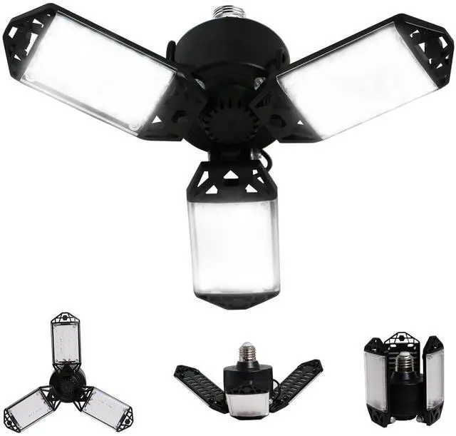 Main image of LED Garage Light, 80W 8000 Lumen Ceiling Lights with 3 Adjustable Panels, 6500K Daylight Light Bulb Fixture LED Lights for Garage, Workshop