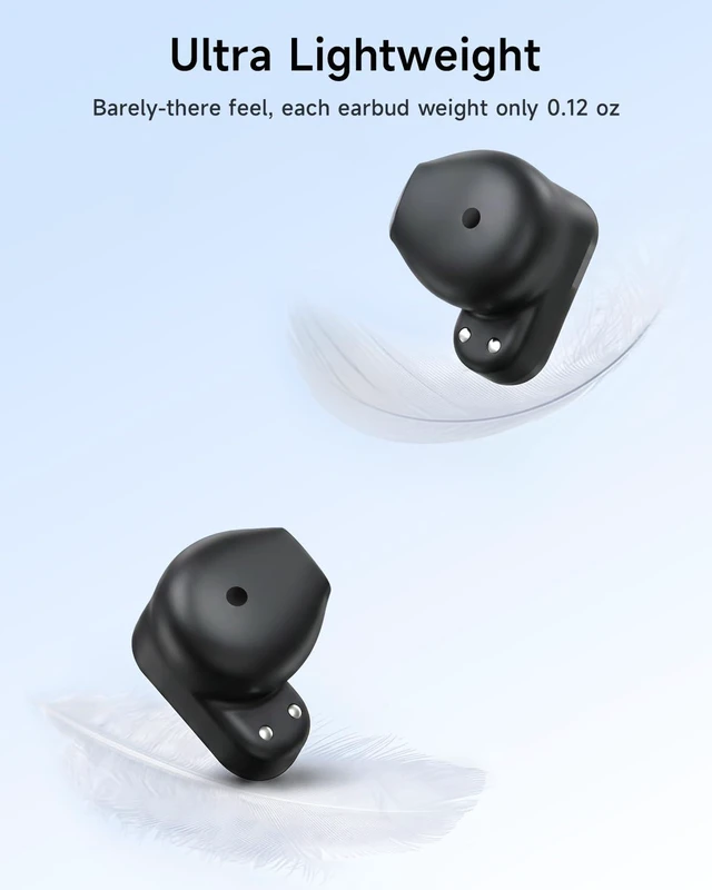 Alt view image 3 of 7 - Wireless Earbuds, 0.12oz Ultra-Light Ear BudsBluetooth 6.0 Headphones | 13mm Driver for Powerful Bass, 35H Playtime, Clear Calls Mic, Water & Dust Resistance, Office, Commute & Daily Use, Black
