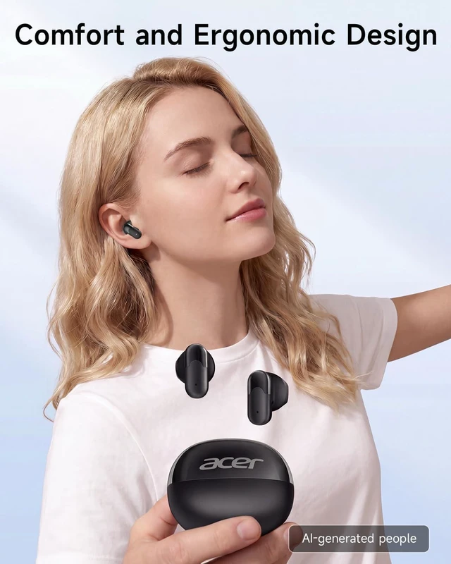 Alt view image 2 of 7 - Wireless Earbuds, 0.12oz Ultra-Light Ear BudsBluetooth 6.0 Headphones | 13mm Driver for Powerful Bass, 35H Playtime, Clear Calls Mic, Water & Dust Resistance, Office, Commute & Daily Use, Black