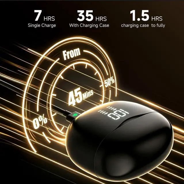 Alt view image 5 of 7 - Wireless Earbuds, Bluetooth 5.4 Stereo, 35H Playtime, Balanced Sound