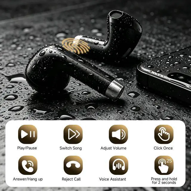 Alt view image 4 of 7 - Wireless Earbuds, Bluetooth 5.4 Stereo, 35H Playtime, Balanced Sound