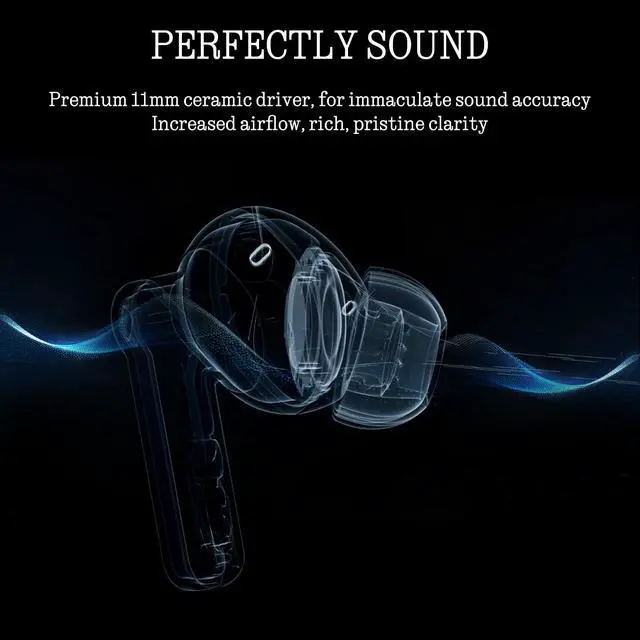 Alt view image 6 of 6 - Ear Wireless Earbuds Bluetooth, 45dB Hybrid Smart ANC Earbuds, 11mm Deep Bass Boost, Hi-Res Audio with LDAC & LHDC 5.0, 6 Mics Call, 40.5H Playtime with Fast Charging Case, ChatGPT Supported