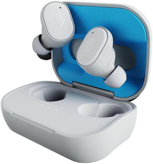 Main image of Grind Wireless In-Ear Earbuds - Light Grey/Blue Noise Isolating Fit, Bluetooth, 40 Hours Battery, Microphone for iPhone Android, Customizable Sound, True Wireless