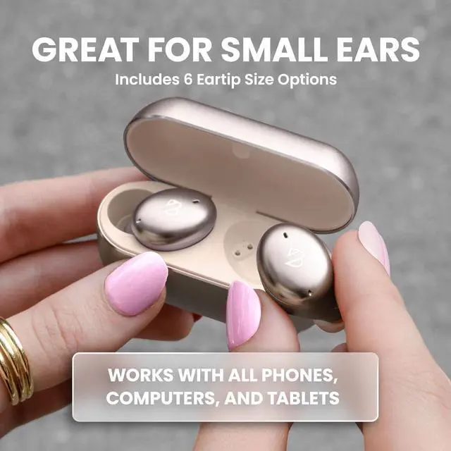 Alt view image 2 of 7 - Wireless Earbuds for Small Ears, Award-Winning Sound w/Bass Mode, Durable Sweatproof Bluetooth Earbuds, Comfortable for All Ears