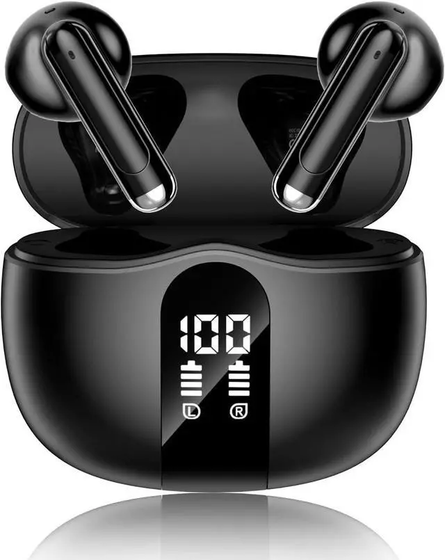 Main image of Wireless Earbuds, 2026 Bluetooth 5.4 Headphones Bass Stereo Ear Buds (Black)