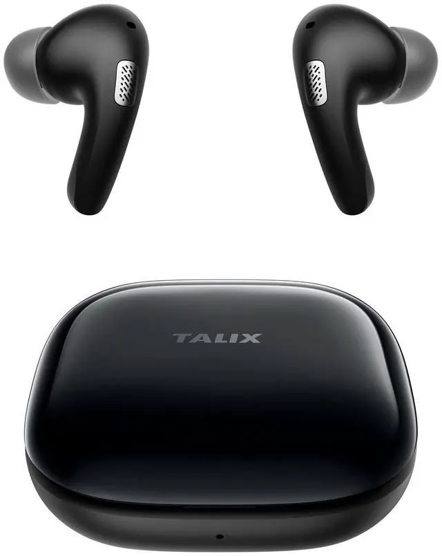 Main image of Noise Cancelling Earbuds with Phone Stand, Punchy Bass, 4-Mic, True Wireless Bluetooth 6.0 in Ear Headphones, 28H Playtime, IPX4 (Black)