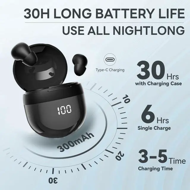 Alt view image 4 of 7 - Mini Invisible Earbuds Wireless Bluetooth, Small Earbuds for Small Ears Canals, Tiny Discreet Sleep Headphones for Side Sleepers, Comfortable Noise Canceling Earphones for Work Gym, Skin