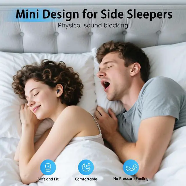 Alt view image 2 of 7 - Mini Invisible Earbuds Wireless Bluetooth, Small Earbuds for Small Ears Canals, Tiny Discreet Sleep Headphones for Side Sleepers, Comfortable Noise Canceling Earphones for Work Gym, Skin