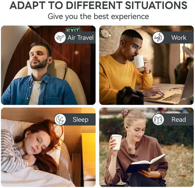 Alt view image 7 of 7 - Mini Invisible Earbuds Wireless Bluetooth, Small Earbuds for Small Ears Canals, Tiny Discreet Sleep Headphones for Side Sleepers, Comfortable Noise Canceling Earphones for Work Gym, Black