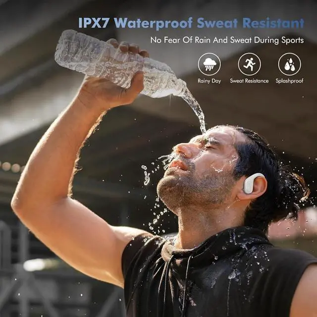 Alt view image 6 of 7 - Wireless Earbuds, Sports Bluetooth Headphones, 75Hrs Playtime Ear Buds with LED Power Display, Noise Canceling Headset, IPX7 Waterproof Earphones for Workout/Running