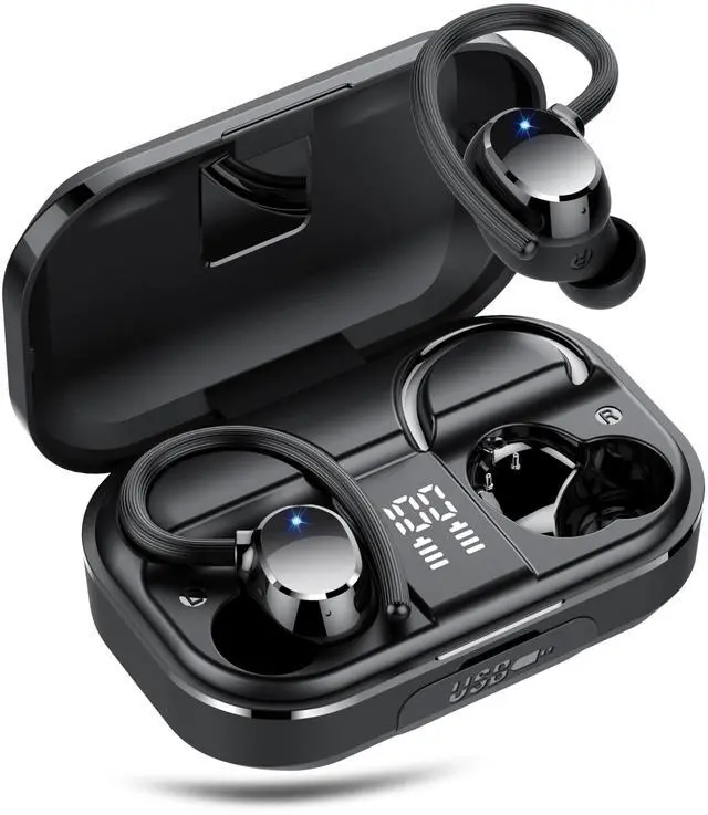 Main image of Wireless Earbuds, Bluetooth 5.4 Sport Headphones, 128H Playtime Over Ear Buds for Small Ear, Stereo Deep Bass, Sport Wireless Bluetooth Earphones, IPX7 Waterproof Running Headphones for iOS Android