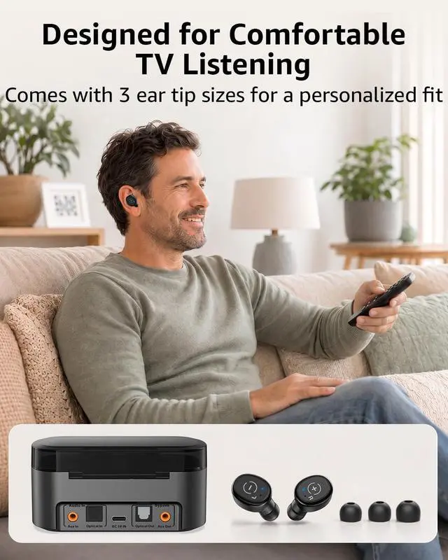 Alt view image 6 of 7 - Wireless Earbuds for TV Watching for Seniors