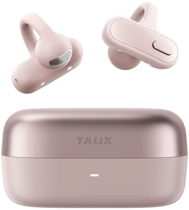 Main image of Open Ear Clip-On Earbuds X8 with AI ENC & Powerful Bass, Wireless Bluetooth 6.0, IPX4 Sweatproof Fitness Headphones, Physical Buttons, 5g Lightweight Ear Buds with Multi-Device Switching, Pink