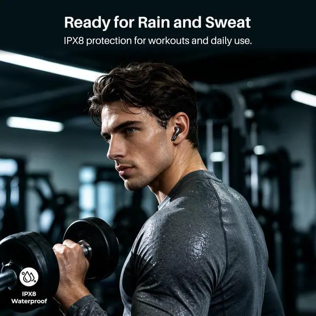 Alt view image 6 of 7 - T20 Wireless Earbuds 97H Playtime, Wireless Charging LED Display Case | 10mm Deep Bass Sound, Dual Mic ENC Clear Calls, IPX8 Waterproof, Bluetooth 5.3, Comfortable Fit Ear Buds For Daily Use