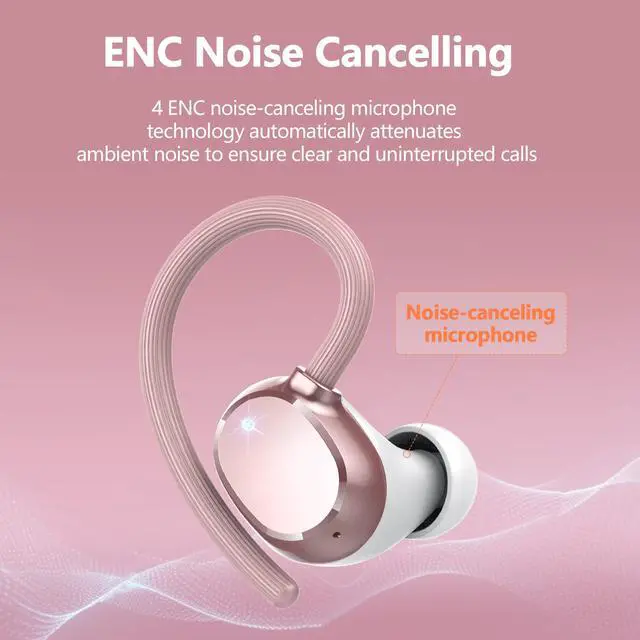 Alt view image 6 of 7 - Ear buds Wireless Bluetooth Earbuds Sport 2026 NEW Bluetooth 5.3 Headphones with LED Display 128H Playtime Powerful Bass Over Ear Earphones with Earhooks IP7 Waterproof for Gym/Running/Workout