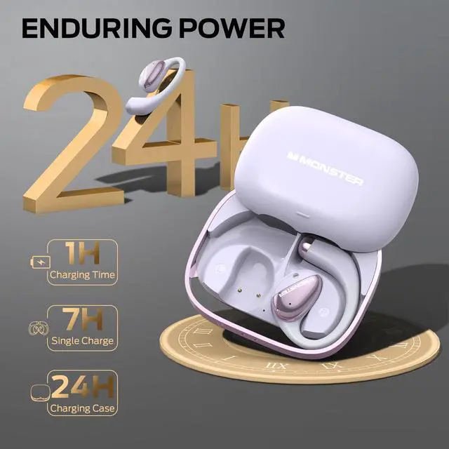 Alt view image 6 of 7 - Open Ear AC520 Headphones, Bluetooth 6.0 Wireless Earbuds with HiFi Sound, Open Ear Earbuds with 24H Playtime, Unique Handbag Design, ENC Clear Call, IPX6 ResistancePurple