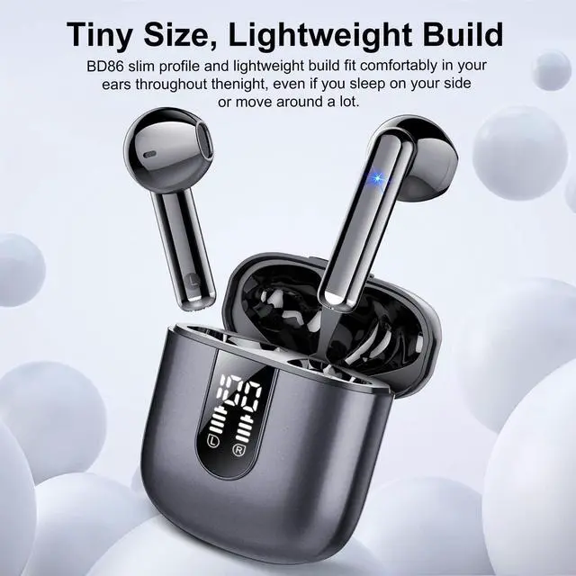 Alt view image 7 of 7 - Wireless Earbuds, Bluetooth 5.4 Headphones HiFi Stereo, Bluetooth Earbuds with ENC Noise Cancelling Mic, 36H LED Display Ear Buds, IPX7 in Ear Earphones for Phone Tablet Laptop Sports, Black