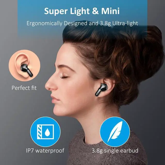 Alt view image 4 of 7 - Wireless Earbuds, Bluetooth 5.4 Headphones 2026 NEW Ear Buds 40H Stereo
