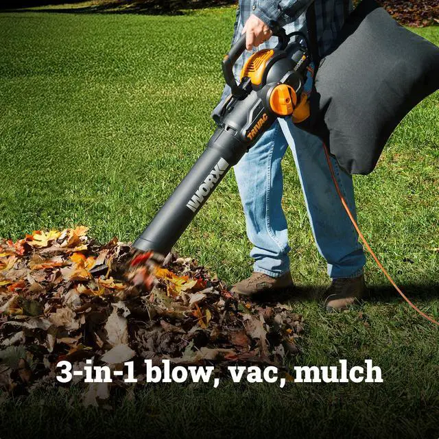 Alt view image 2 of 7 - 3 in 1 Electric Leaf Blower for Lawn Care, Leaf Vacuum with 600 CFM, Leaf Mulcher with Metal Impeller, WG512