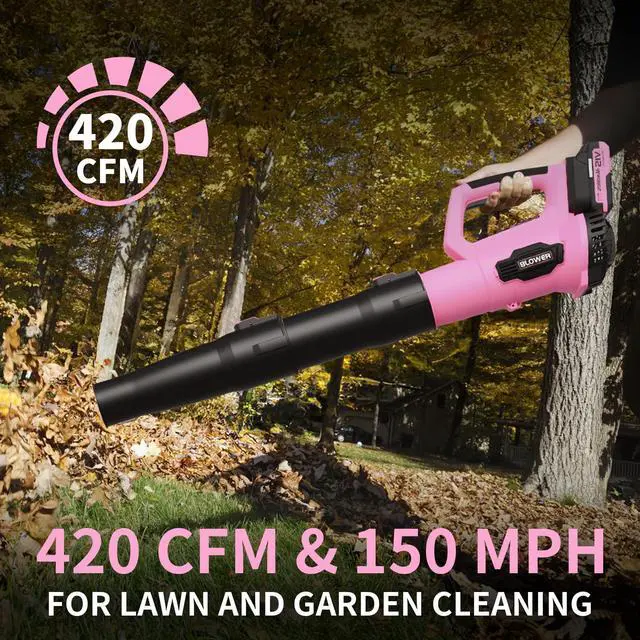 Alt view image 4 of 6 - Leaf Blower Cordless, Electric Cordless Leaf Blower with 2 Batteries and Fast Charger, Lightweight Battery Powered Leaf Blowers for Lawn Care, Patio Cleaning
