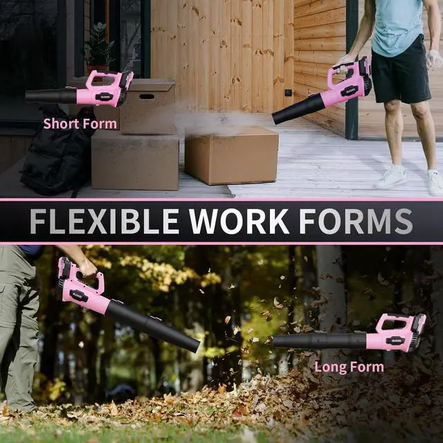 Alt view image 5 of 6 - Leaf Blower Cordless, Electric Cordless Leaf Blower with 2 Batteries and Fast Charger, Lightweight Battery Powered Leaf Blowers for Lawn Care, Patio Cleaning