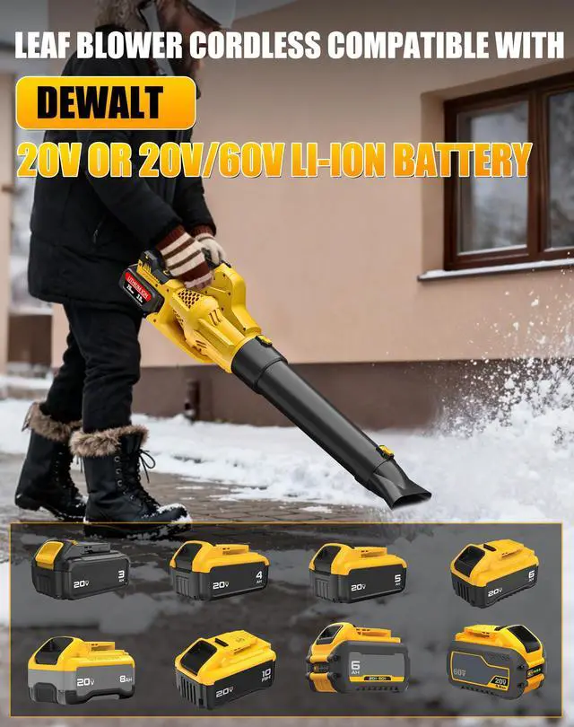 Alt view image 3 of 7 - Leaf Blower Cordless Compatible with DeWalt 20V Max Battery, 6 Speed Modes
