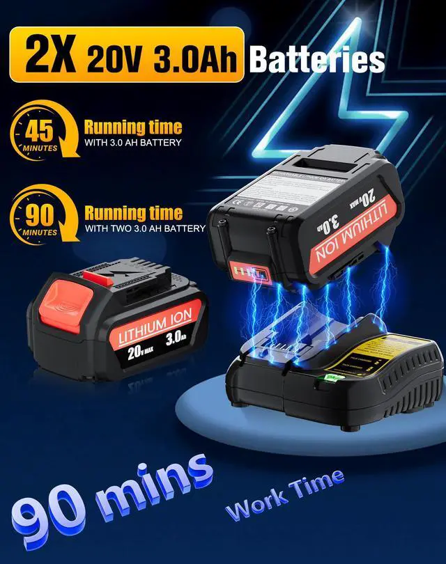 Alt view image 4 of 7 - Leaf Blower Cordless Compatible with DeWalt 20V Max Battery, 6 Speed Modes