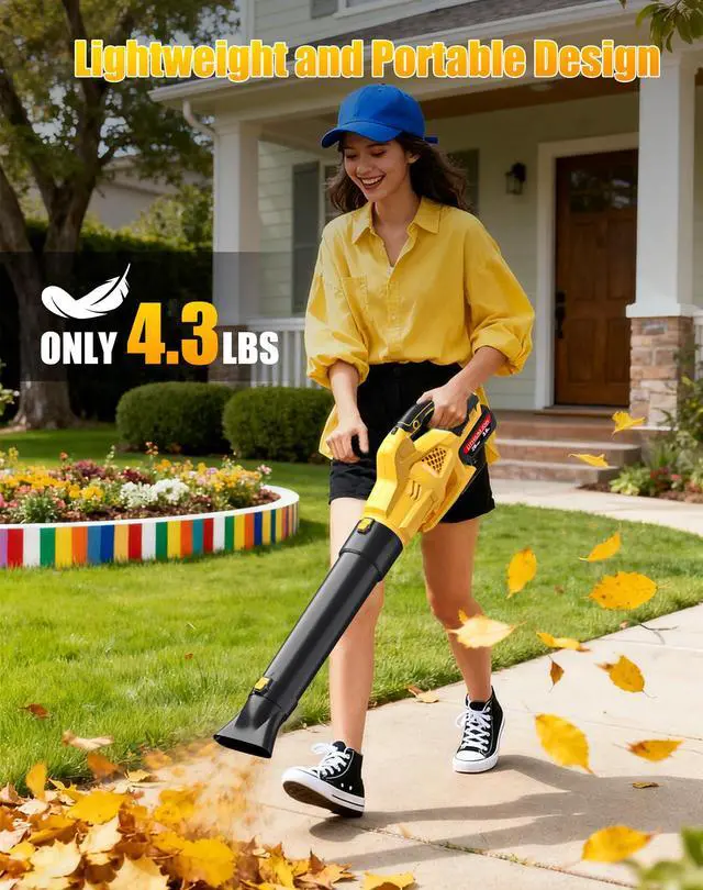 Alt view image 7 of 7 - Leaf Blower Cordless Compatible with DeWalt 20V Max Battery, 6 Speed Modes