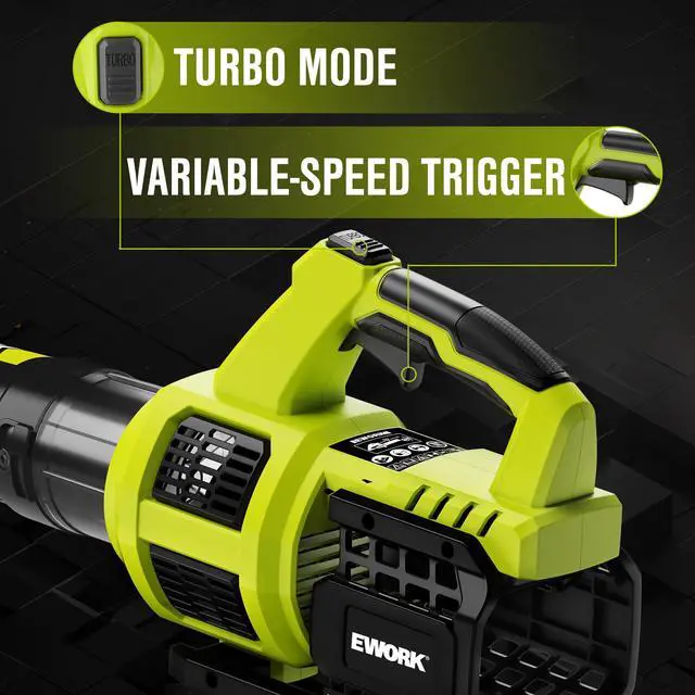 Alt view image 4 of 7 - Cordless Leaf Blower 21V 550CFM with 2 x 3.0Ah Battery & Fast Charger