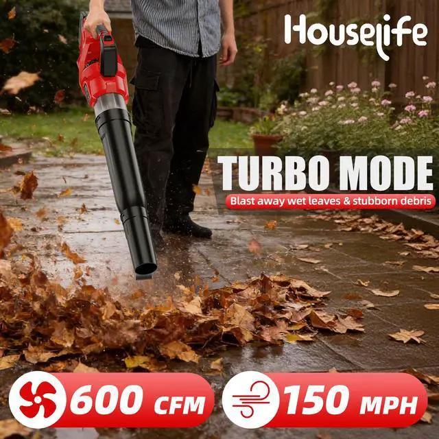 Alt view image 3 of 7 - 600 CFM Cordless Leaf Blower Compatible with Milwaukee 18V M18 Battery