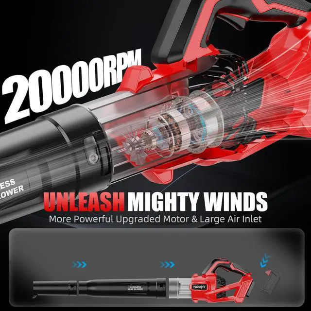 Alt view image 6 of 7 - 600 CFM Cordless Leaf Blower Compatible with Milwaukee 18V M18 Battery