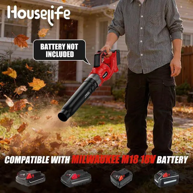 Alt view image 2 of 7 - 600 CFM Cordless Leaf Blower Compatible with Milwaukee 18V M18 Battery