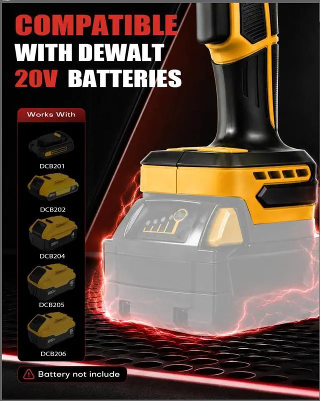 Alt view image 2 of 7 - Cordless Leaf Blower Dust Blower for DEWALT 20V Battery, Portable Hand Blower Pro - Power High-Speed Motor Handheld Jet Fan Air Blower for Patio Cleaning, Lawn Care, Blowing Leaves & Dust (No Battery)